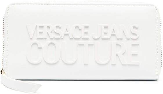 Versace Jeans Couture Portemonnee met logo-reliëf Wit