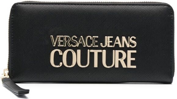 Versace Jeans Couture Portemonnee met logo-reliëf Zwart