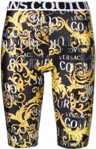 Versace Jeans Couture Fietsshorts met barokprint Zwart