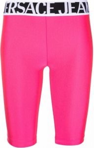 Versace Jeans Couture Fietsshorts met logoband Roze