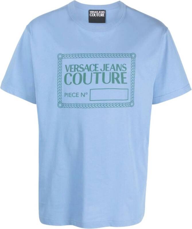 Versace Jeans Couture T-shirt met logo Blauw