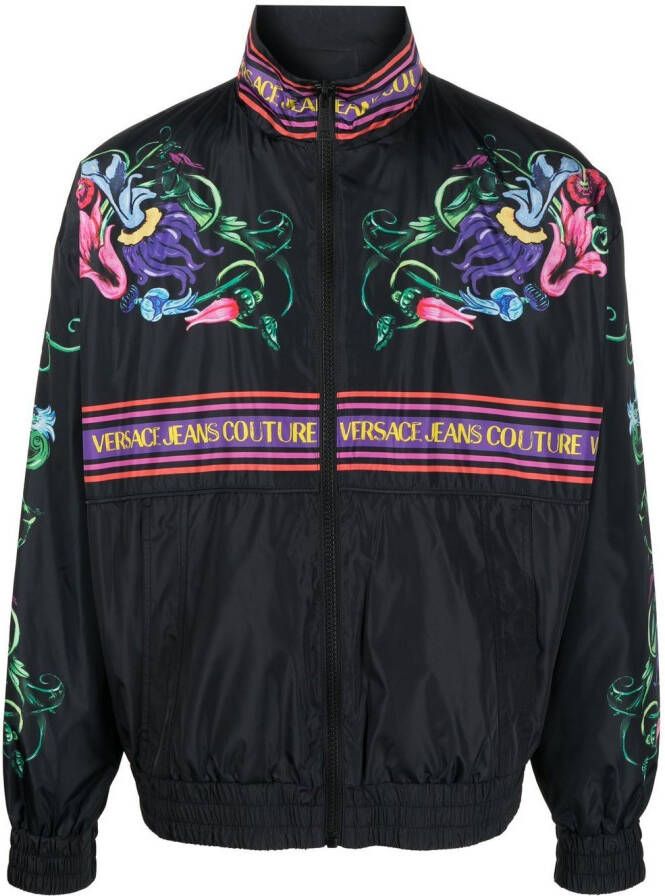 Versace Jeans Couture Jack met bloemenprint Zwart