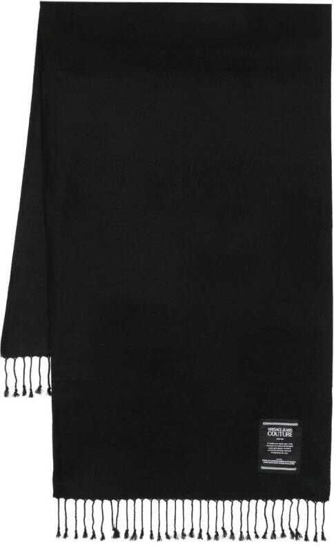 Versace Jeans Couture Sjaal met franje afwerking Zwart