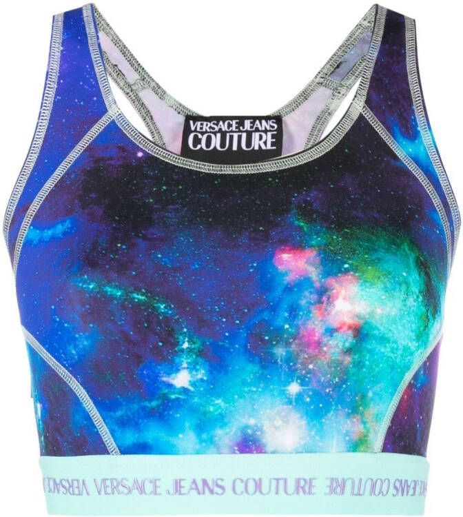 Versace Jeans Couture Sport-bh met print Blauw