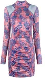 Versace Jeans Couture Gesmockte mini-jurk Roze