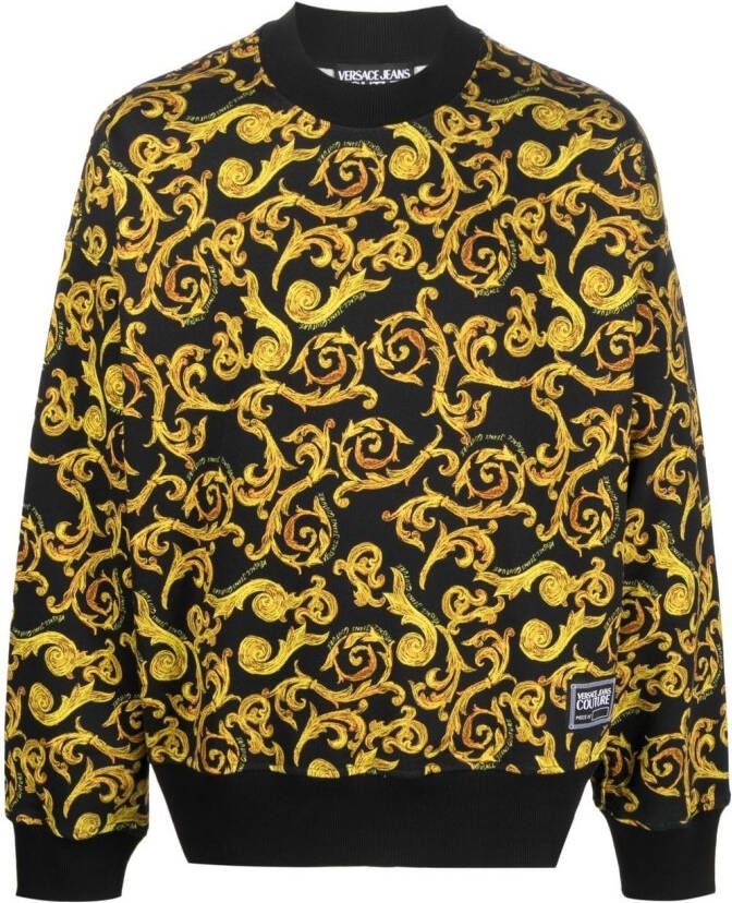 Versace Jeans Couture Sweater met print Zwart