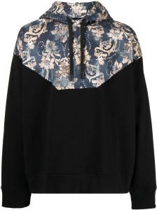 Versace Jeans Couture Hoodie met bloemenprint Zwart