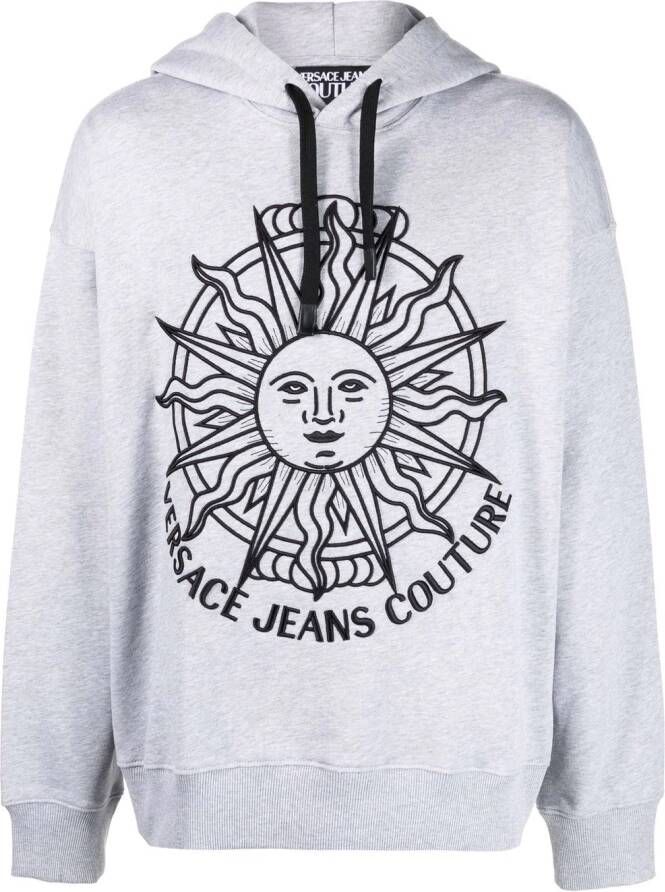 Versace Jeans Couture Hoodie met borduurwerk Grijs
