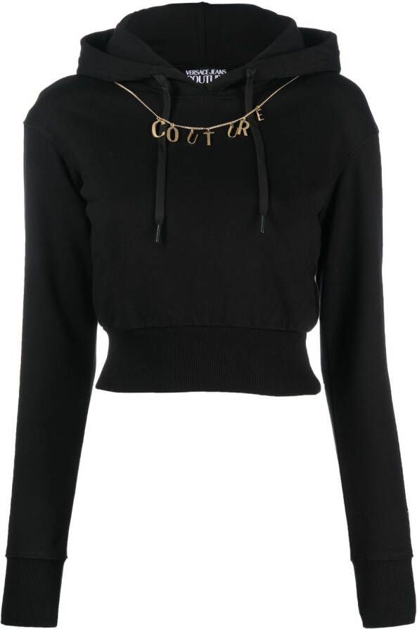 Versace Jeans Couture Hoodie met kettingtrekkoord Zwart