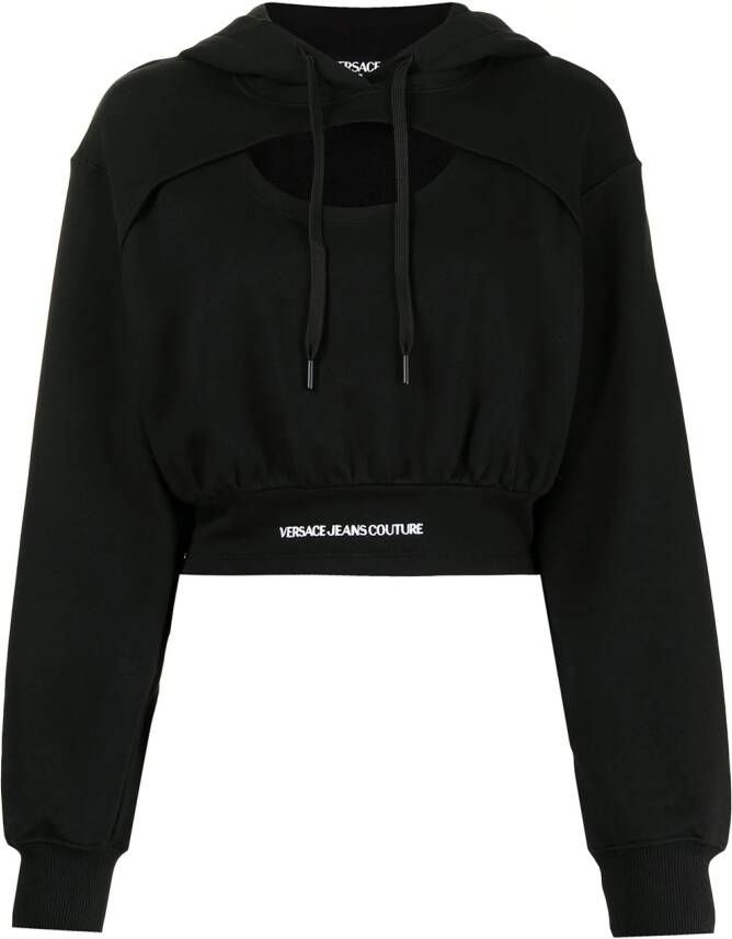 Versace Jeans Couture Hoodie met logoband Zwart