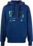Versace Jeans Couture Hoodie met logoplakkaat Blauw - Thumbnail 1