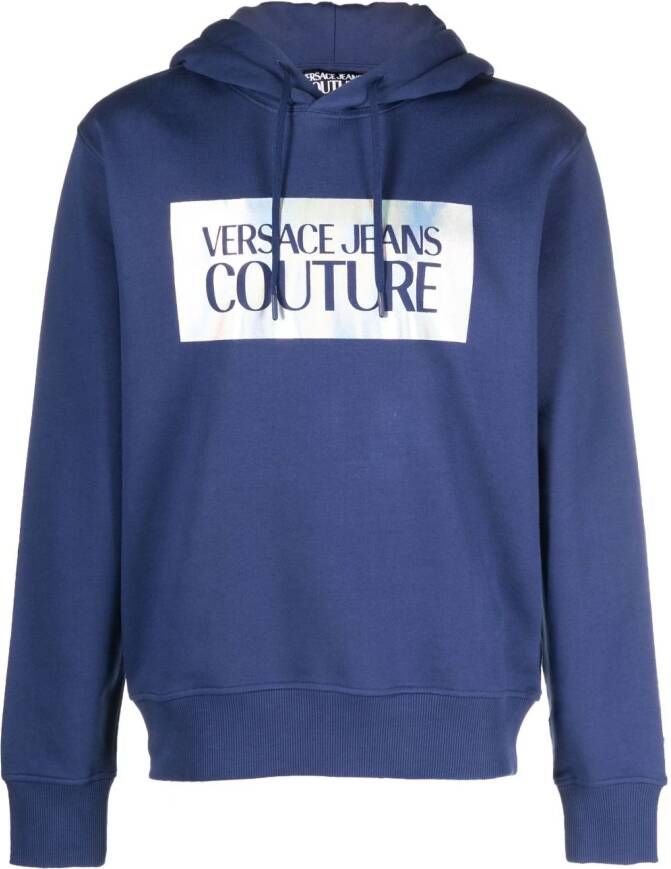 Versace Jeans Couture Hoodie met logoprint Blauw
