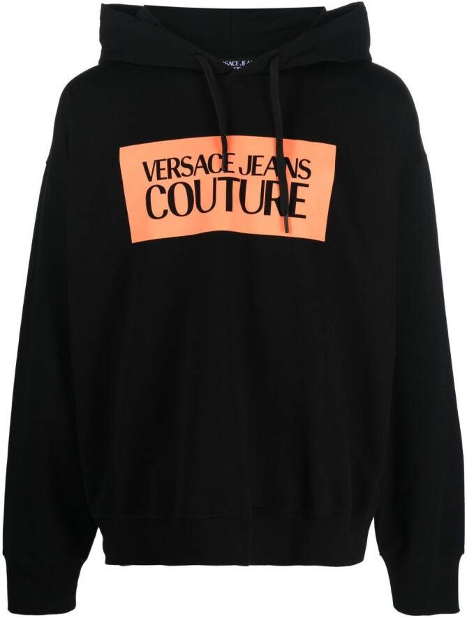 Versace Jeans Couture Hoodie met logoprint Zwart