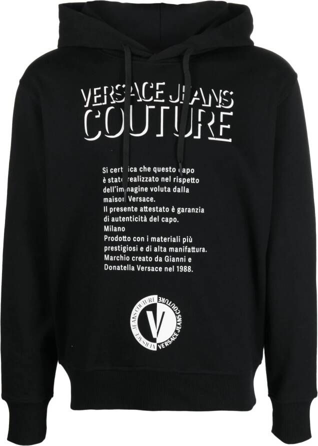 Versace Jeans Couture Hoodie met logoprint Zwart