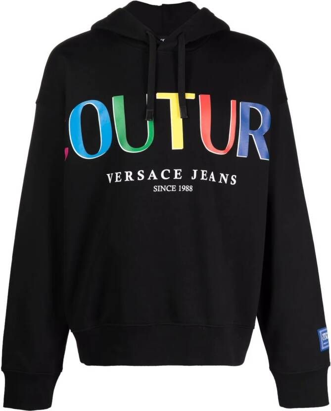 Versace Jeans Couture Hoodie met logoprint Zwart