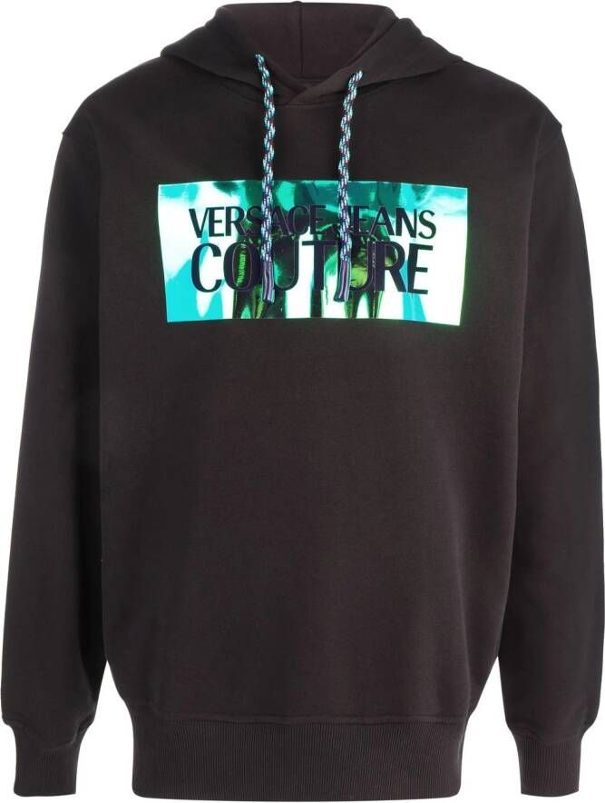 Versace Jeans Couture Hoodie met logoprint Zwart