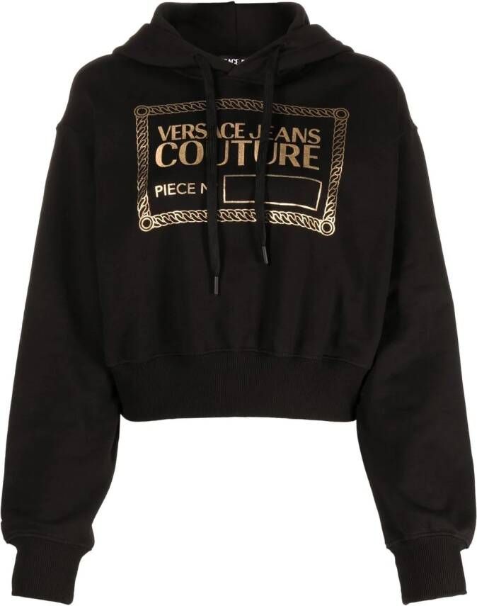 Versace Jeans Couture Hoodie met logoprint Zwart