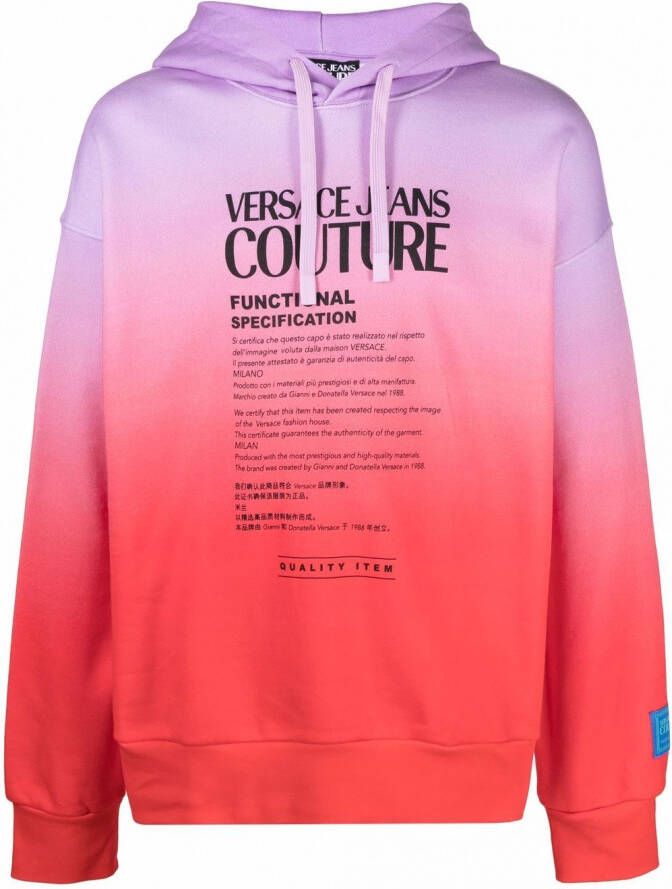 Versace Jeans Couture Hoodie met tie-dye print Rood