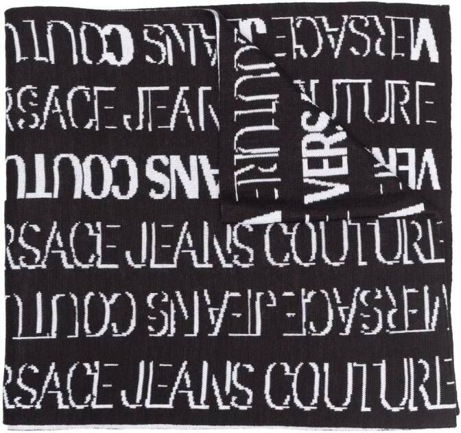 Versace Jeans Couture Intarsia sjaal Zwart
