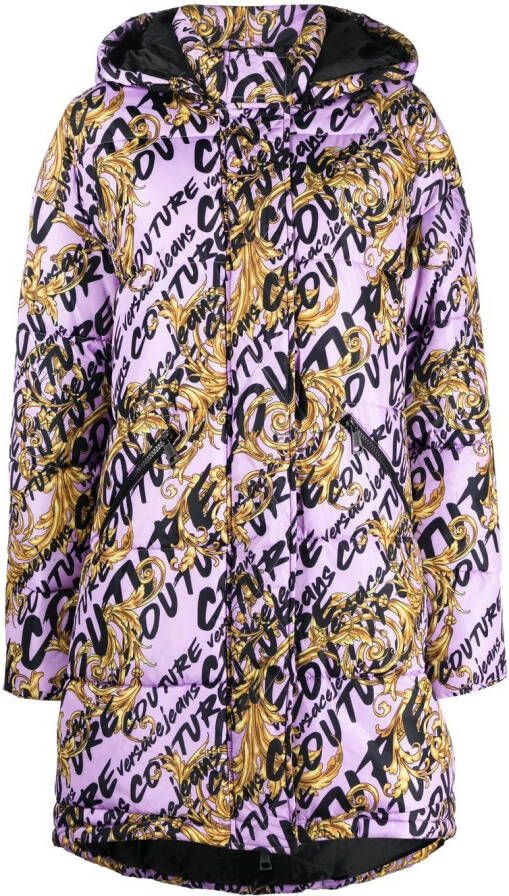 Versace Jeans Couture Jas met logoprint Paars