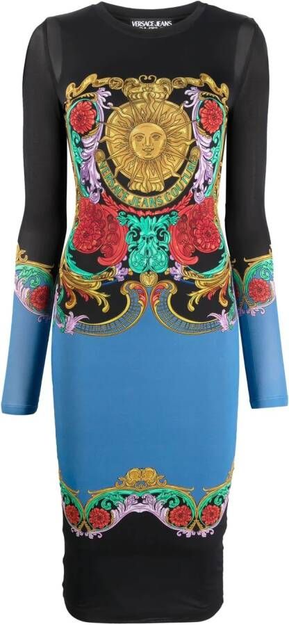Versace Jeans Couture Jurk met colourblocking Zwart