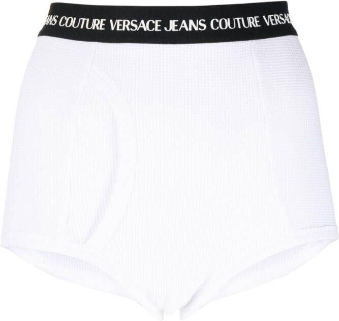 Versace Jeans Couture Shorts met logo Wit