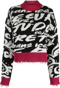Versace Jeans Couture Trui met logoprint Zwart