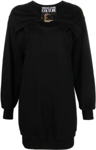 Versace Jeans Couture Sweaterjurk met logogesp Zwart