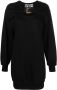 Versace Jeans Couture Sweaterjurk met logogesp Zwart - Thumbnail 1