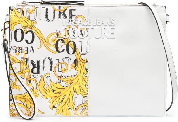 Versace Jeans Couture Clutch met logoprint Wit