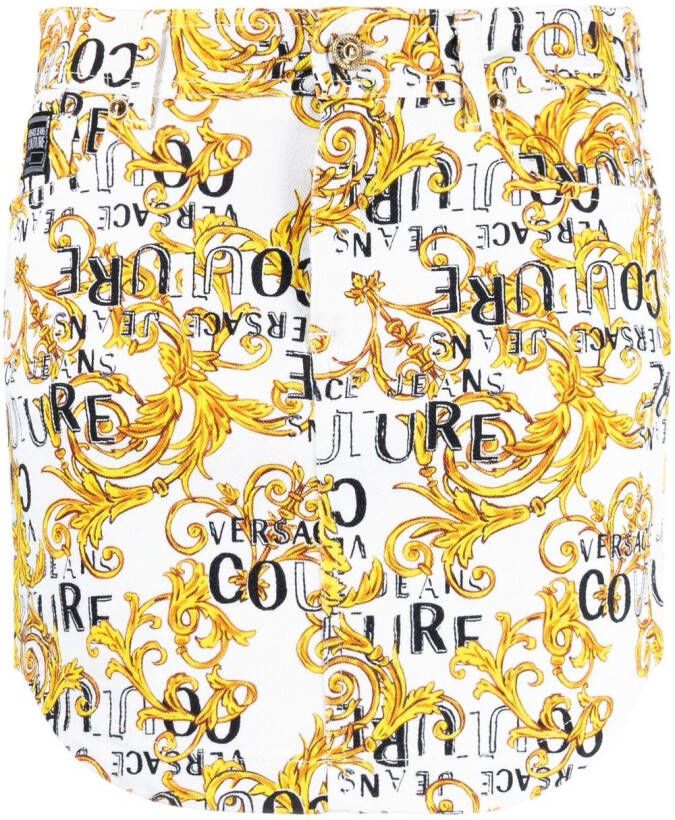 Versace Jeans Couture Denim mini-rok Wit