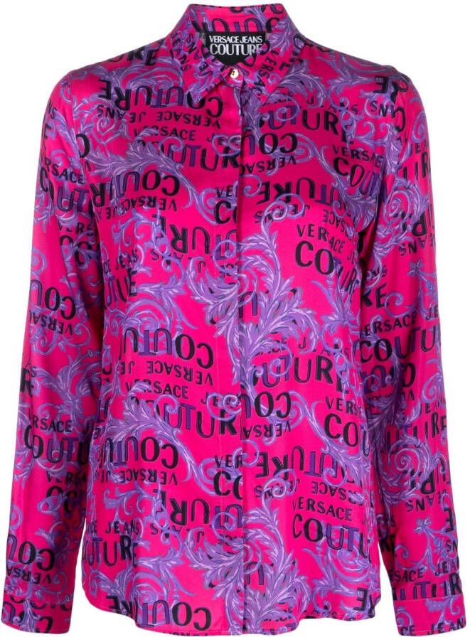 Versace Jeans Couture Blouse met logoprint Roze