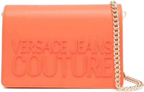Versace Jeans Couture Schoudertas met logo-reliëf Oranje
