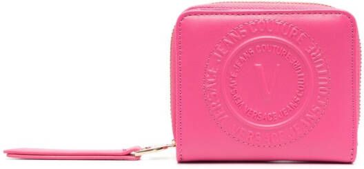 Versace Jeans Couture Portemonnee met logo-reliëf Roze