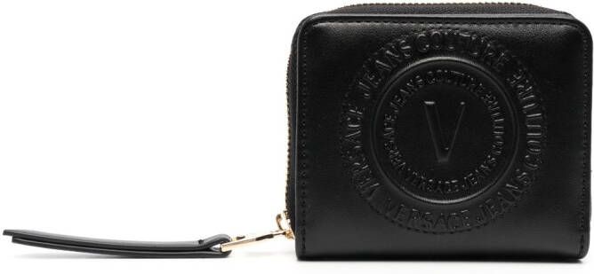 Versace Jeans Couture Portemonnee met logo-reliëf Zwart