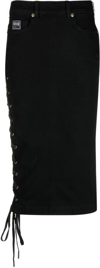 Versace Jeans Couture Kokerrok met logopatch Zwart
