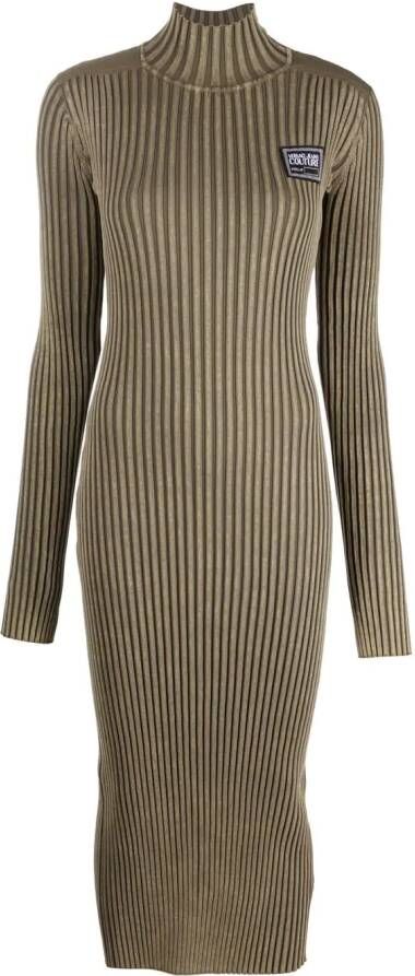 Versace Jeans Couture Jurk met logopatch Groen