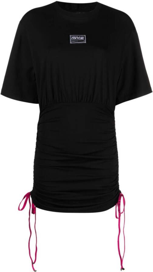 Versace Jeans Couture Mini-jurk met logopatch Zwart