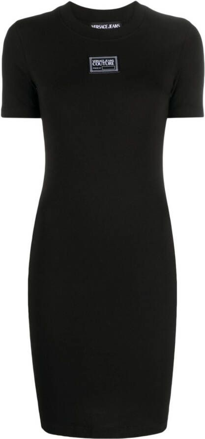 Versace Jeans Couture T-shirtjurk met logopatch Zwart