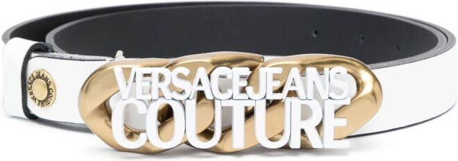 Versace Jeans Couture Riem met logoplakkaat Wit