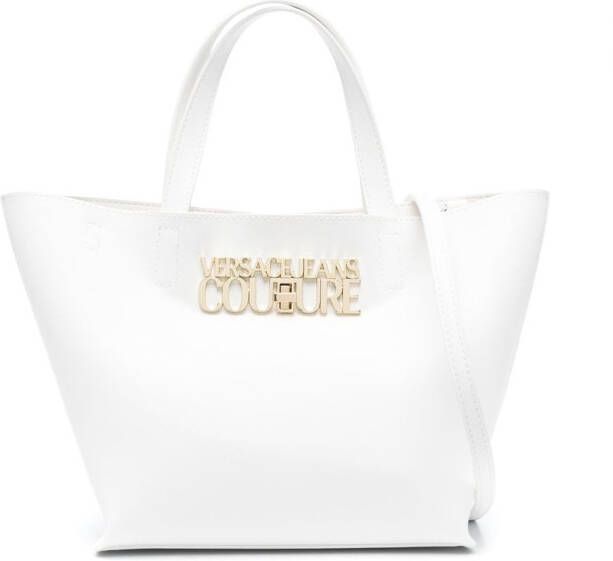 Versace Jeans Couture Shopper met logoplakkaat Wit