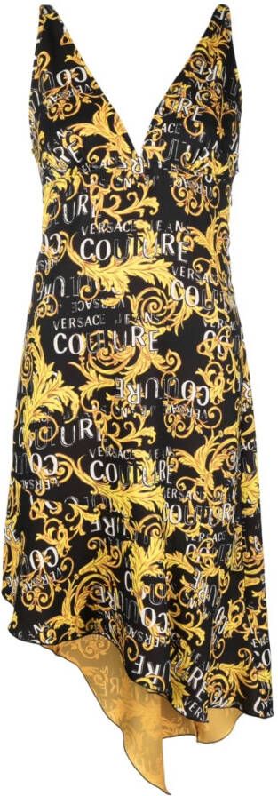Versace Jeans Couture Asymmetrische midi-jurk Zwart