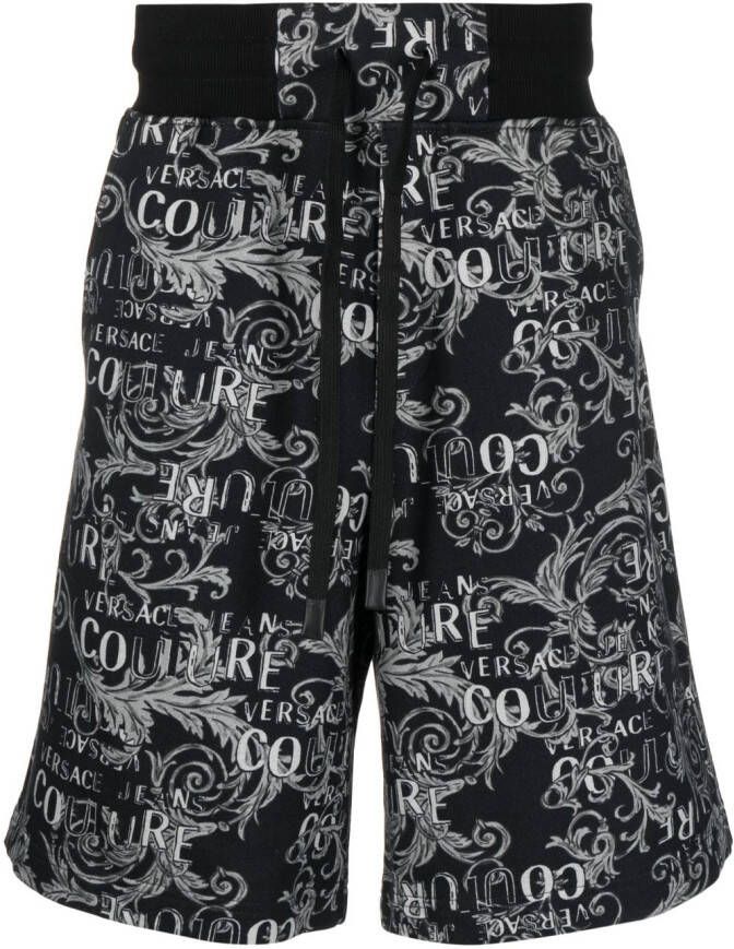 Versace Jeans Couture Bermuda shorts met logoprint Zwart