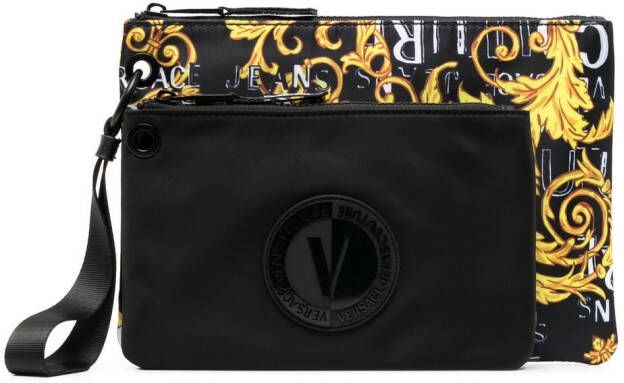 Versace Jeans Couture Clutch met logoprint Zwart