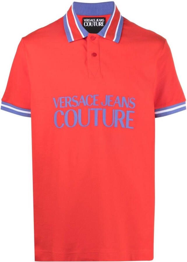 Versace Jeans Couture Poloshirt met logoprint Rood