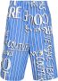 Versace Jeans Couture Shorts met logoprint Blauw - Thumbnail 1