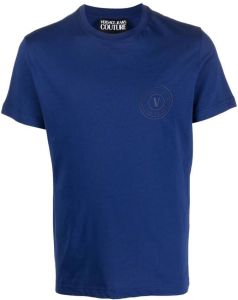 Versace Jeans Couture T-shirt met logoprint Blauw