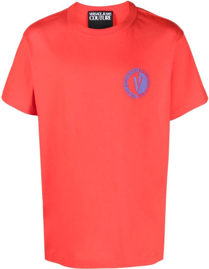 Versace Jeans Couture T-shirt met logoprint Rood