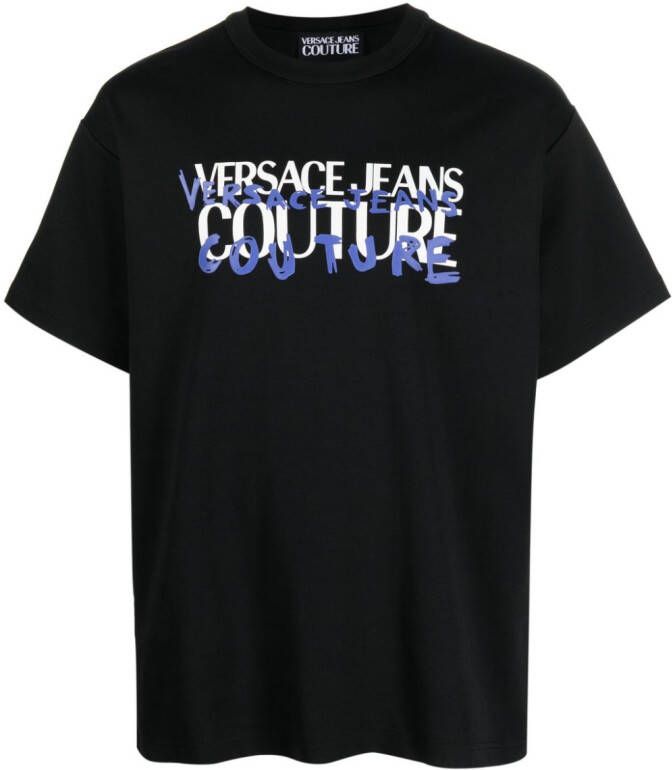 Versace Jeans Couture T-shirt met logoprint Zwart