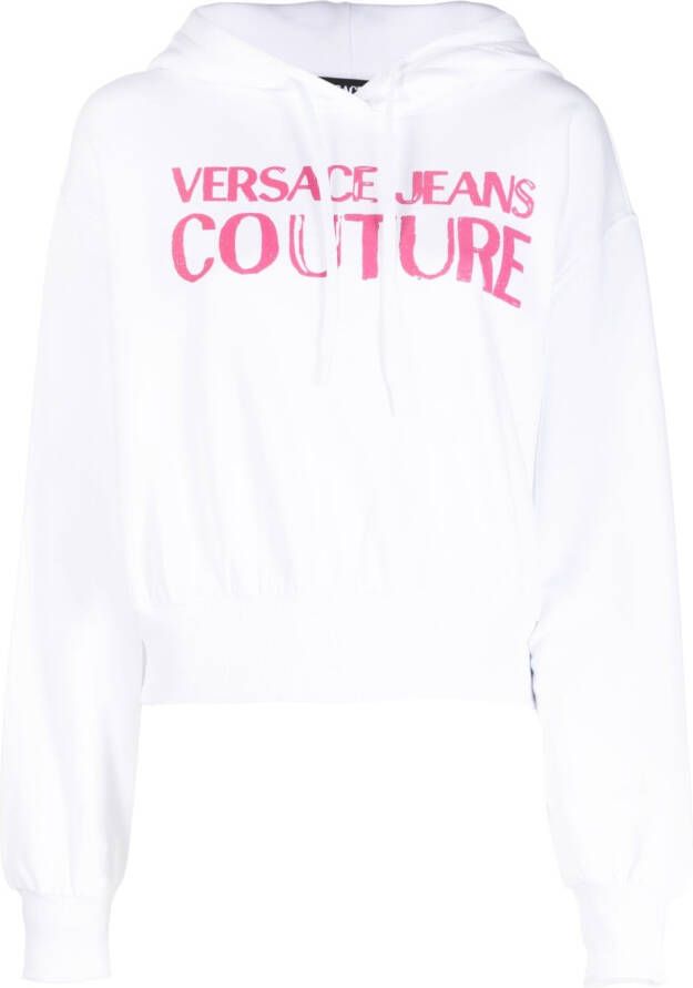 Versace Jeans Couture Cropped hoodie Wit